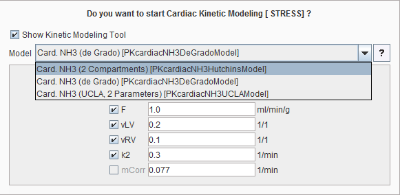PCARD Kinetic Modeling Starting Dialog