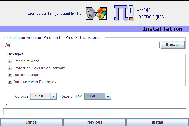 PMOD Inastallation Screen 2 Linux
